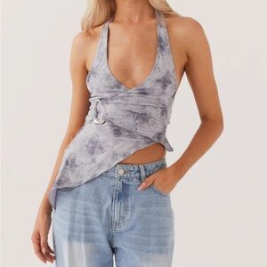 NWT Gray Halterneck Top